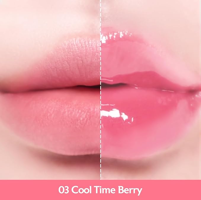 MILKTOUCH Jelly Lip Glow Tint - Hydrating Lip Gloss with Long-Lasting Moisture, Lip Stain, Lightweight, Radiant Shine, Perfect for Daily Use, Valentines Gifts, Korean Lip Oil (03 Cool Time Berry)-Velvo Beauty