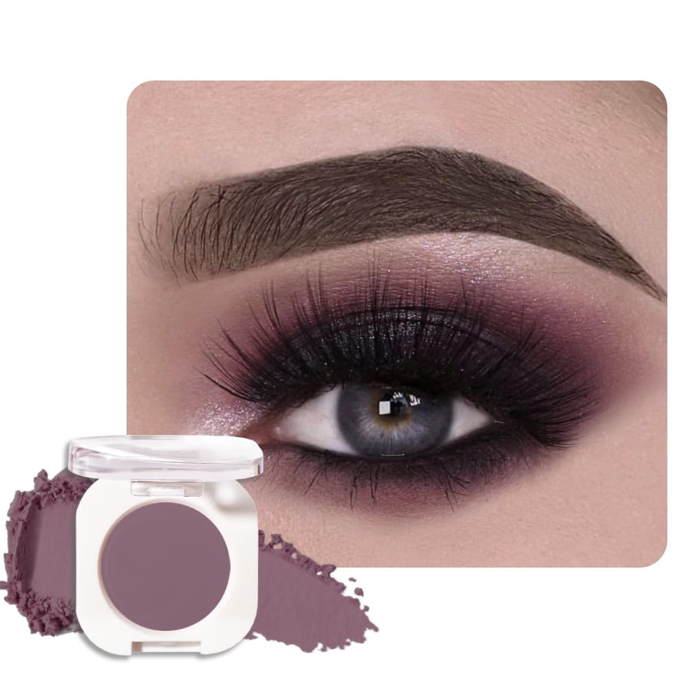Single Matte Eye Shadow Palette Makeup, Plum Matte Eyeshadow for Women, Monochrome Eye Shadow Makeup, Pigmented Waterproof Sombras Para Ojos, Vegan, Talc, Paraben & Cruelty Free, 30-Velvo Beauty