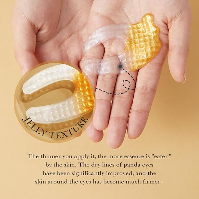 3D Crescent Design Under Eye Patches (5 Pairs) - Crystal Under Eye Mask with Eye Cream, Specifically for Canthus Wrinkles and Dryness Around the Eyes (Crystal)-Velvo Beauty