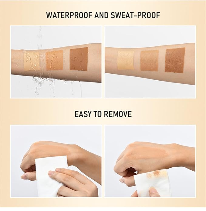 Leg Makeup Waterproof No Transfer, Leg Vein Cover up Makeup for Varicose Veins Waterproof Black Skin, Leg and Body Scar Cover up Makeup for Tattoo Cover Up, Long Lasting Body Foundation (1#, 4oz)-Velvo Beauty