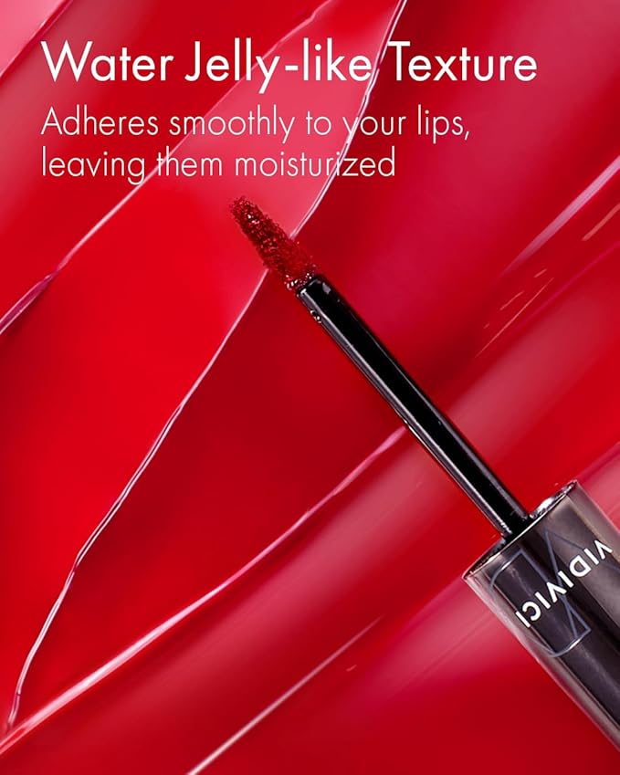 VIDIVICI Millennial Tint Glit - Transfer Proof Moisture Korean Lip Tint with Long-Lasting Color, Lightweight Water Jelly Texture, Hydrating & Smudge-Free Lip Stain, 0.13oz (04 FALLING BROWN)-Velvo Beauty