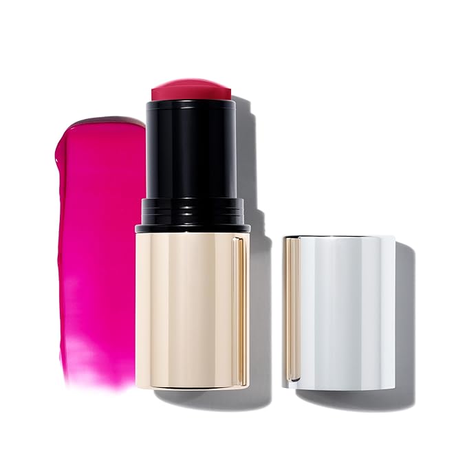 MAKE Beauty Heat Stroke Cream Blush Stick for Cheeks with Natural Hydrating Dewy Finish. Creamy Gel Blush Balm - Shade Stimulated, Hot Pink Cheek Tint-Velvo Beauty