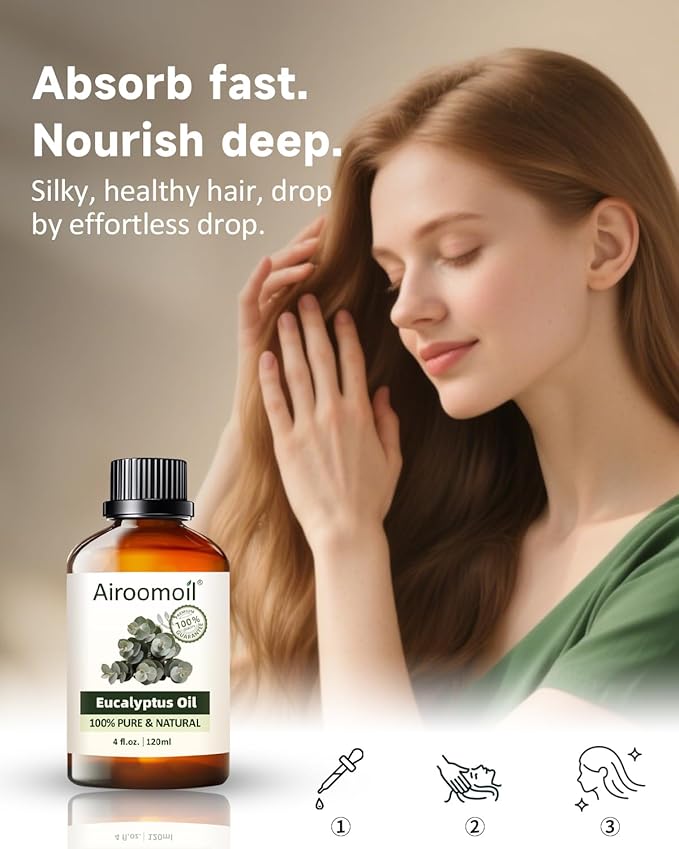 Pure Eucalyptus Essential Oil, 100% Pure Natural Eucalyptus Essential Oil, Premium Grade Essential Oils for Diffusers for Home, Skin, Care Massage, Soap Making, Aromatherapy, 4 Fl Oz | 120ml-Velvo Beauty