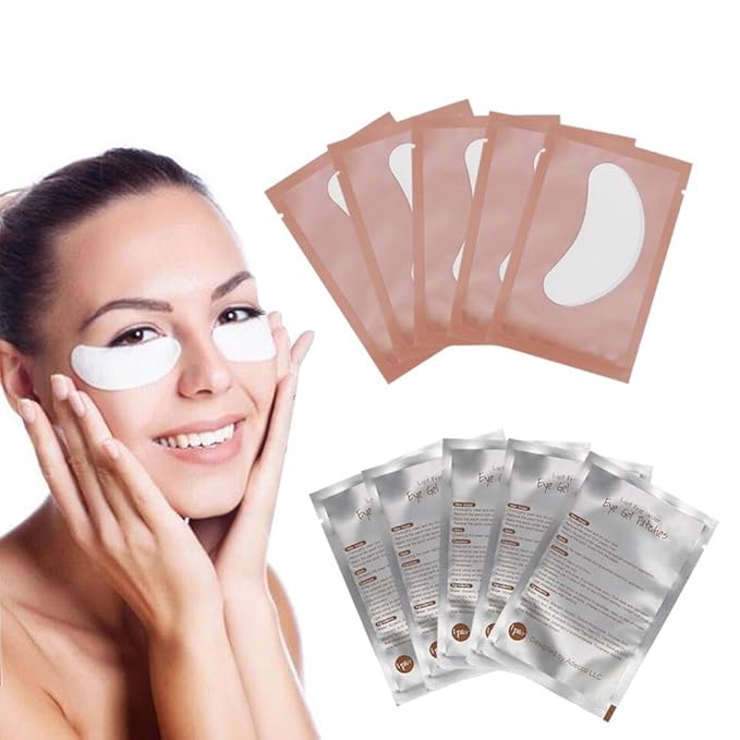 Adecco LLC 50 Pairs Eye Gel Pads, Eyelash Extension Under Eye Pads, Lint Free Lash Extension Under Eye Gel Patches for DIY False Eyelash Extension Makeup Supplies, Eye Mask Beauty Tool-Velvo Beauty