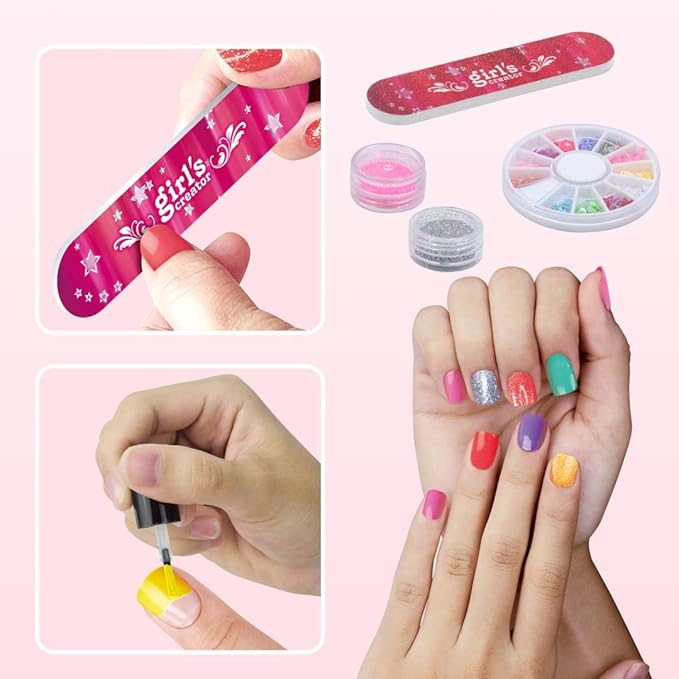 Nail Art Studio Beauty Nail Art Set Gift for Girls Healthy Non-Toxic Tasteless Fashion Dryer Light-Velvo Beauty