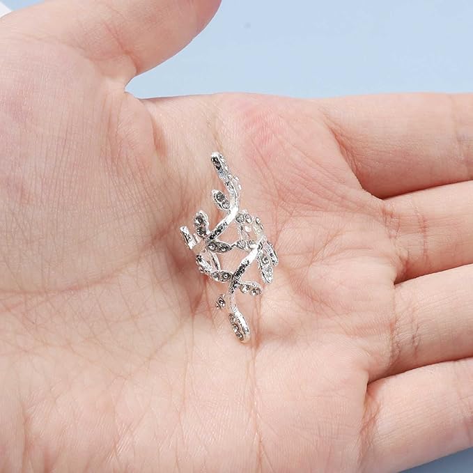 Boho Cz Leaf Ear Cuff Earrings Silver Ear Crawler Earrings Paved Rhinestone Cartilage Cuff Earrings Non Piercing Ear Cuff Wrap Earrings Jewelry for Women and Girls Gifts-Velvo Beauty