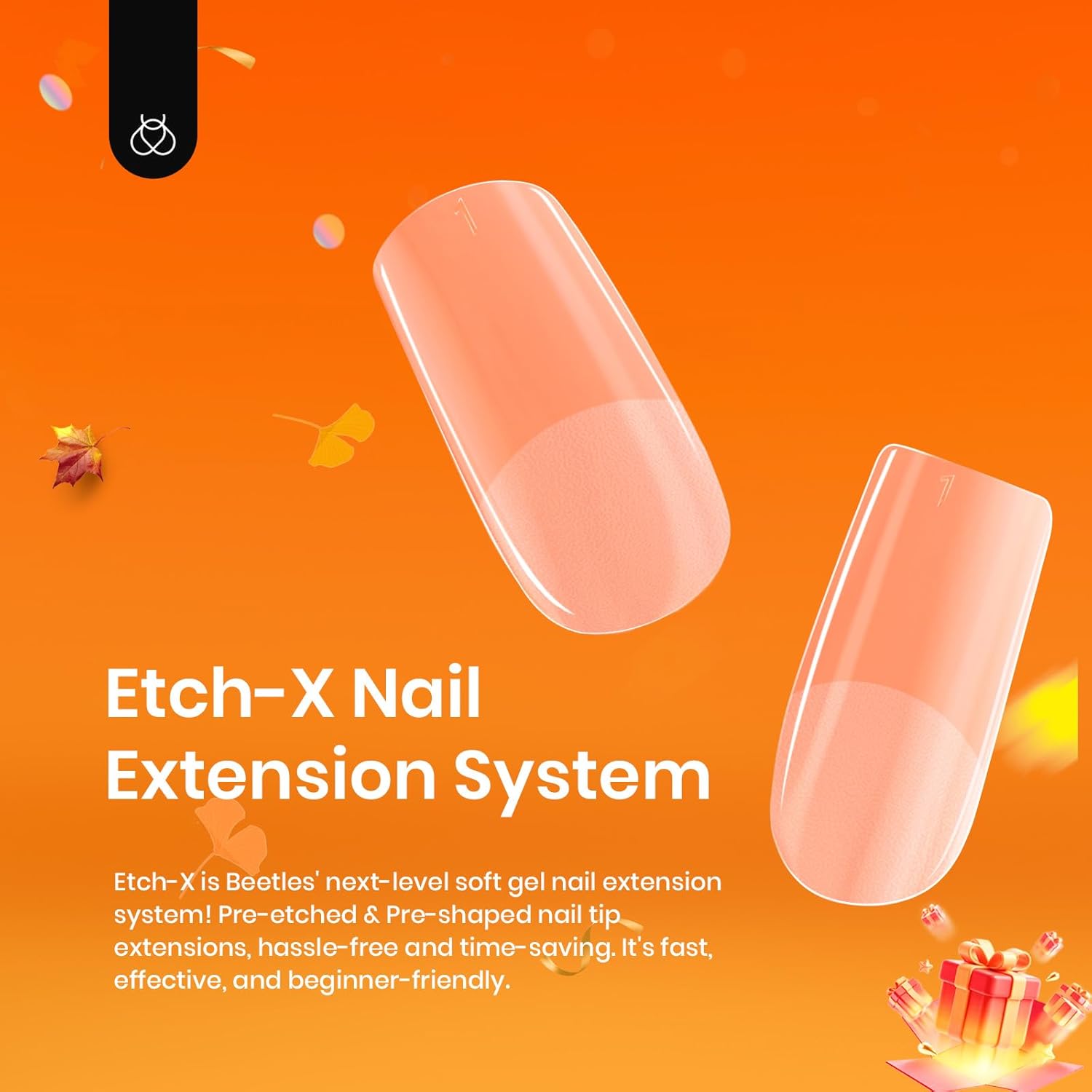 Beetles Short Square Gel Nail Tips 12 Sizes 288 PCS Half Matte Full Cover False Nails Clear Acrylic Nails Glue on Nails for Girls Women DIY Nail Extension-Velvo Beauty