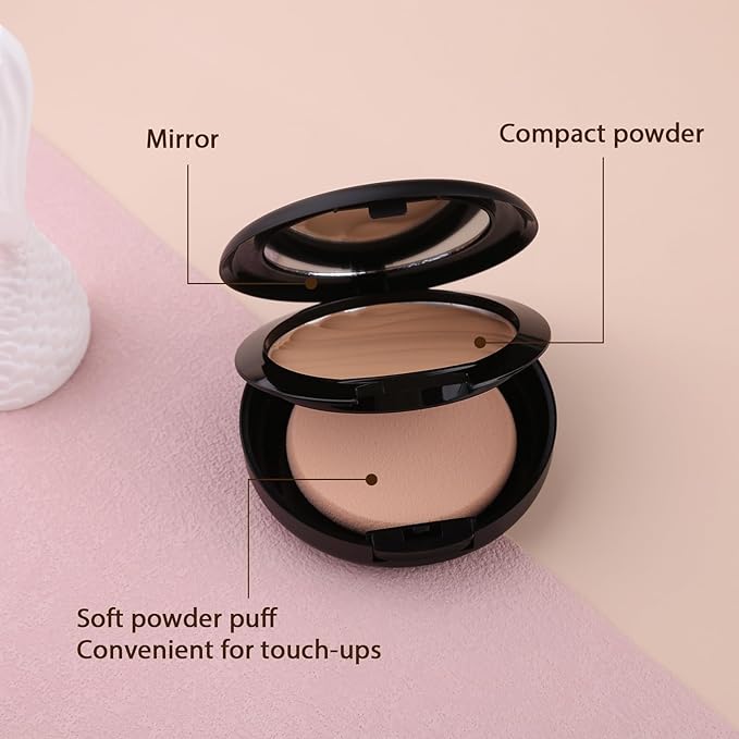 Pressed Face Powder, Flawless and Oil Control Pressed Setting Powder, Long Lasting Matte Finish 2# BEIGE 02-Velvo Beauty