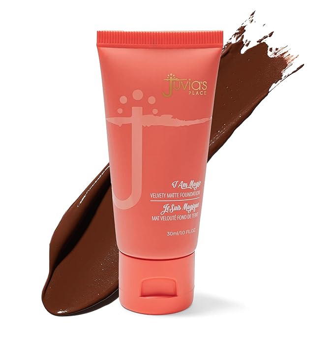 Juvia's Place I Am Magic Velvety Matte Liquid Foundation 130 - Mali - Deepest Dark w/Warm Undertone, Makeup Foundation Full Coverage, Lightweight, Long Wear, Velvety Matte Finish-Velvo Beauty
