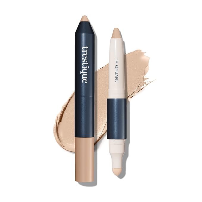 Trestique Concealer Crayon, Refillable Makeup Concealer With Built-In Blending Sponge, Sustainable Under Eye Concealer, Clean Beauty Concealer Makeup-Velvo Beauty