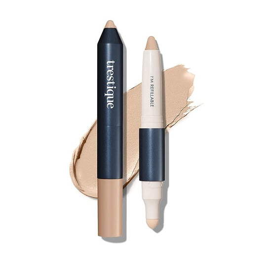 Trestique Concealer Crayon, Refillable Makeup Concealer With Built-In Blending Sponge, Sustainable Under Eye Concealer, Clean Beauty Concealer Makeup-Velvo Beauty