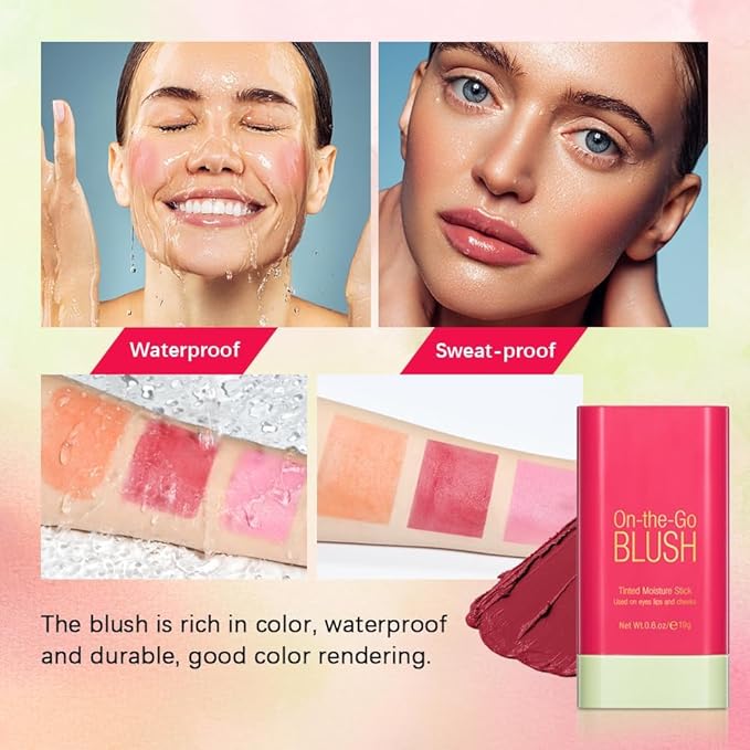 Soft Creamy Blush Stick, Multi-use Makeup Blush Stick for Cheeks and Lips Tint, Waterproof Solid Moisturizer Stick, Natural Smooth Blendable Matte Finish Face Blush Makeup,01 Shy Pink-Velvo Beauty