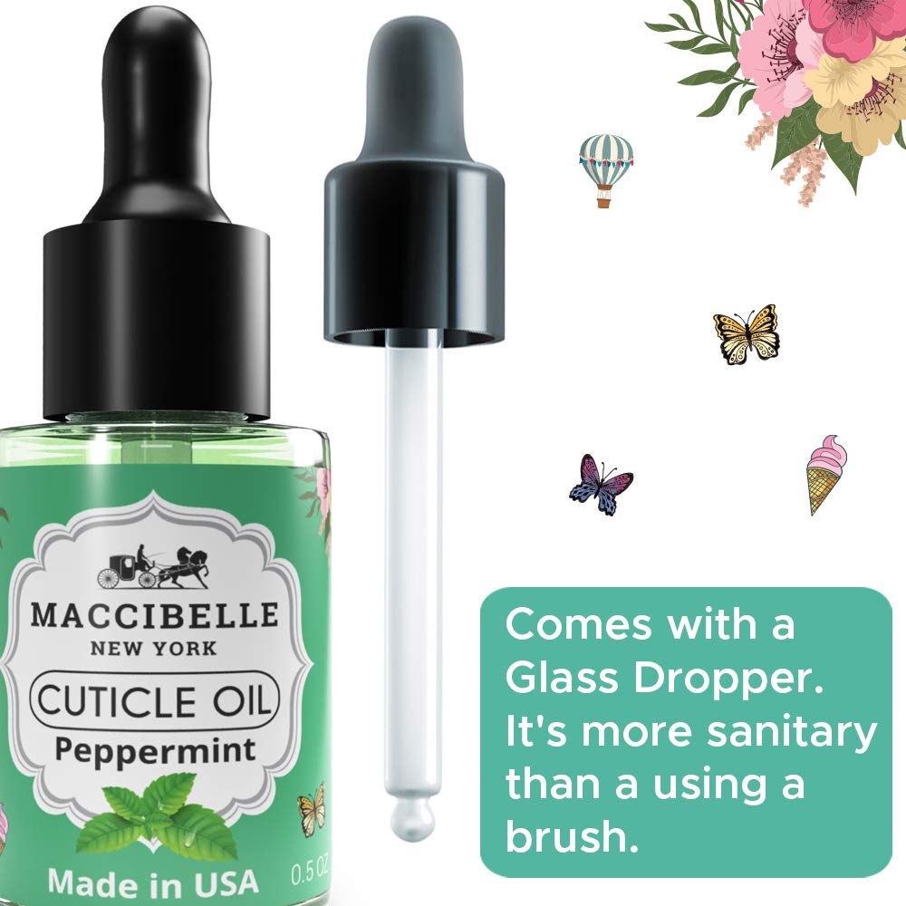Maccibelle Cuticle Oil 0.5 oz - Heals Dry Cracked Cuticles (Peppermint, 0.5 Fl Oz)-Velvo Beauty