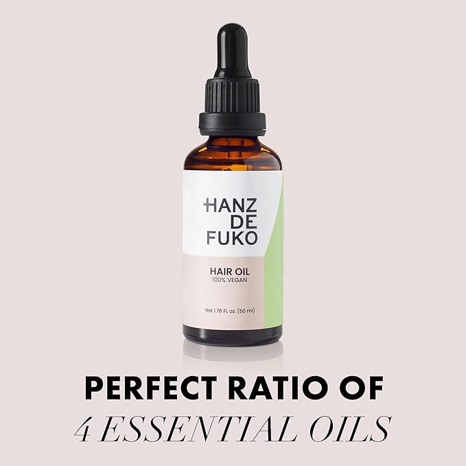 Hanz de Fuko Vegan Hair and Beard Oil – Supports Growth, Beard Health and Softer, Smoother Hair – Hydrating Formula with Argan & Jojoba Oil, Vitamin E and Grape Seed Extract –1.76 oz., Travel Size-Velvo Beauty