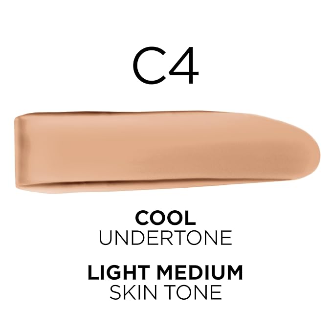 L'Oreal Paris True Match Super-Blendable Foundation, Medium Coverage Liquid Foundation Makeup, C4, Light Medium, 1 Fl Oz-Velvo Beauty