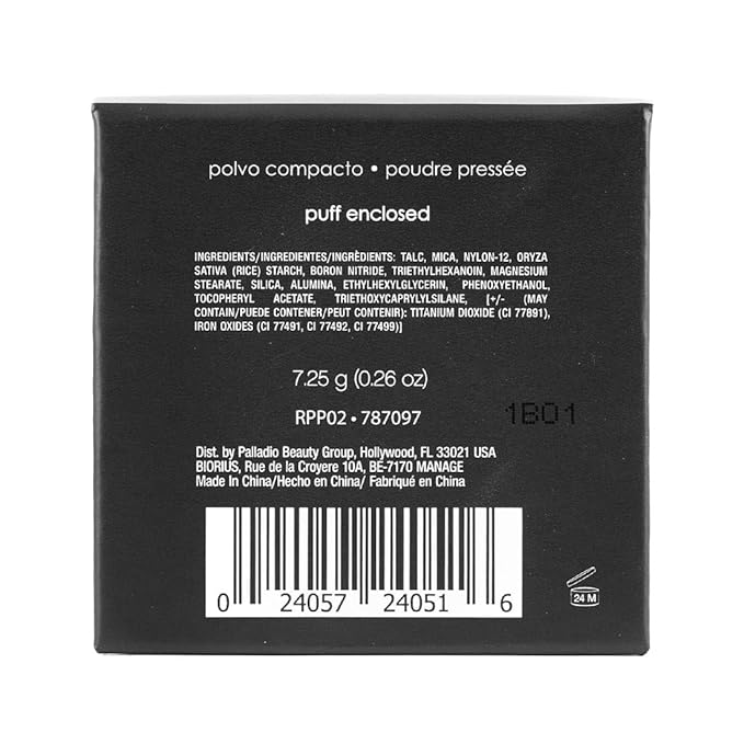 Palladio, Pressed Rice Powder with Mirror Mattifying Makeup Setting that Lasts All Day Instantly Absorbs Oil Works alone or with makeup, Translucent, 0.26 Ounce-Velvo Beauty