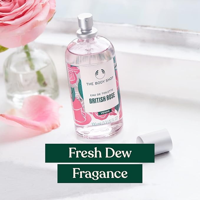 The Body Shop British Rose Eau De Toilette – Fresh Dewy Fragrance – Vegan – 3.3 oz-Velvo Beauty