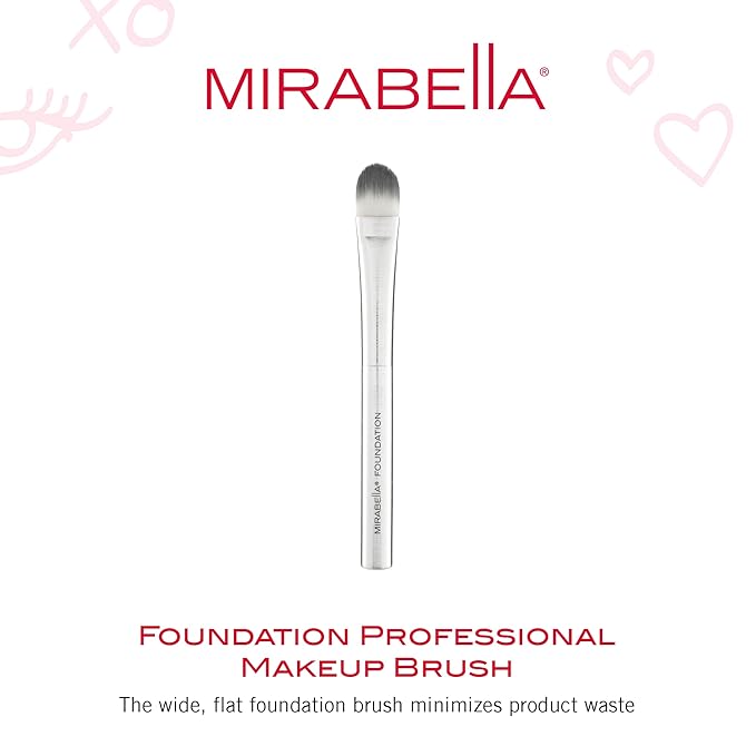 Mirabella Brushed Aluminum Professional Makeup Brush - Foundation Brush-Velvo Beauty
