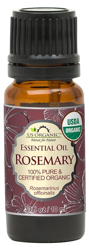US Organic 100% Pure Rosemary Essential Oil, USDA Certified Organic 100% Pure, Steam Distilled, for Hair Growth, Scalp, Face, Skin, and Aromatherapy (Size Variations Available) (10 ml)-Velvo Beauty