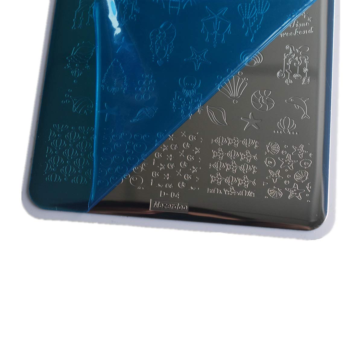 2pcs Sun Moon Star Nail Plates Stamping Set Sea Shell Pattern Stamp Templates Geometry Flowers Nail Art Stamper Plates for DIY Print Manicure Salon Design Gift Supplies 9.5x14.5CM-Velvo Beauty