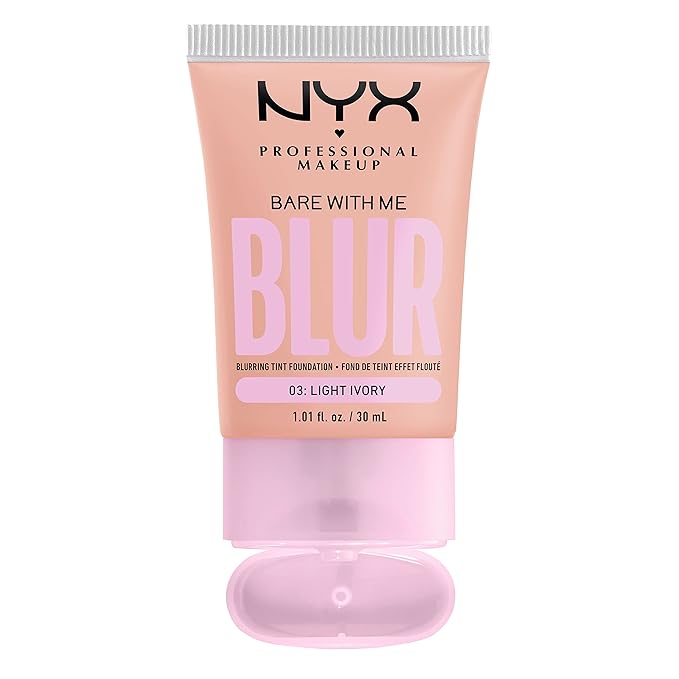 NYX PROFESSIONAL MAKEUP Bare With Me Blur Skin Tint Foundation Make Up with Matcha, Glycerin & Niacinamide - Light Ivory-Velvo Beauty