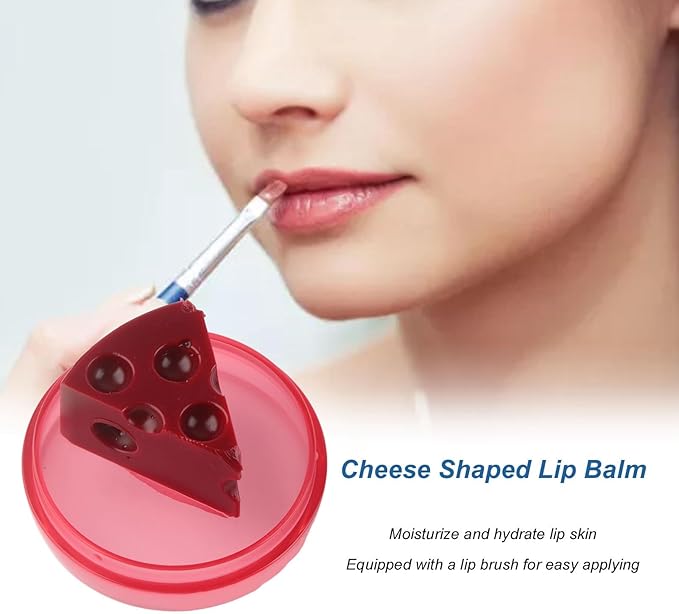 Cheese Shaped Lip Balm, Moisturizing Nourishing Repair Lip Balm, Hydrating Lip Balm for Chapped Cracked Lips 0.3oz(01)-Velvo Beauty