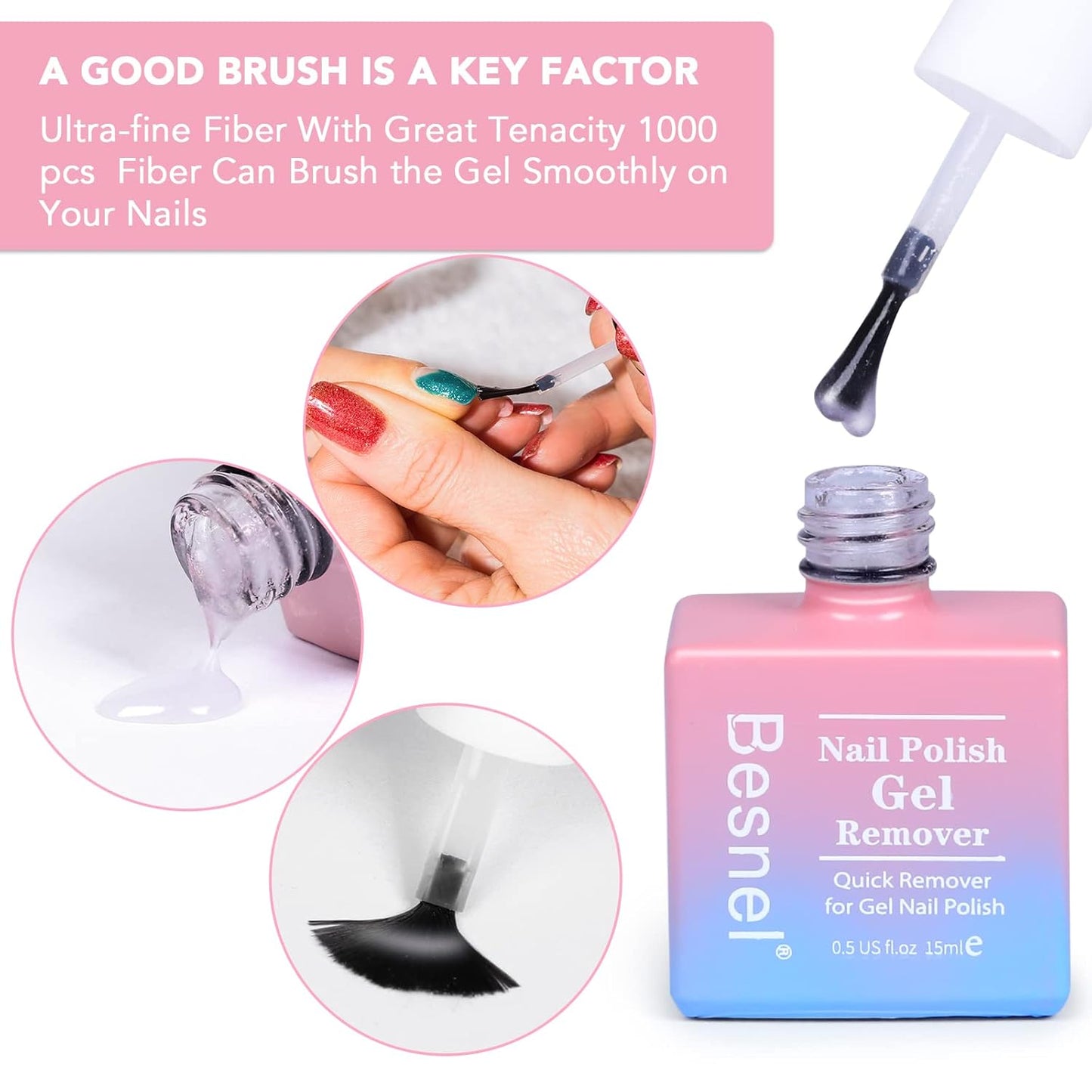 Gel Nail Polish Remover 3 Pack Professional Gel Polish Remover Non-Irritating Quick Easy,Gel Remover Tools Kit Nail File Cuticle Pusher Nail File Grit,No Need For Foil Soaking Or Wrapping-Velvo Beauty