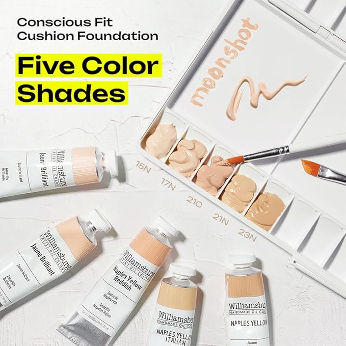 MOONSHOT KOREA Conscious Fit Cushion Foundation Medium Coverage, Long-Lasting & Buildable Foundation For A Smooth, Satin Finish, Vegan & Cruelty-Free,k-beauty (15N Cosmic Cream)-Velvo Beauty