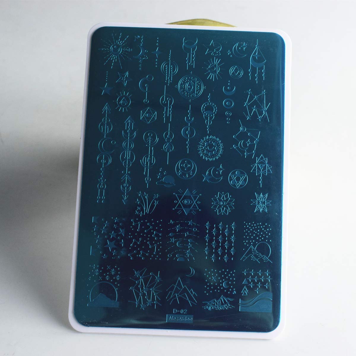 2pcs Sun Moon Star Nail Plates Stamping Set Sea Shell Pattern Stamp Templates Geometry Flowers Nail Art Stamper Plates for DIY Print Manicure Salon Design Gift Supplies 9.5x14.5CM-Velvo Beauty