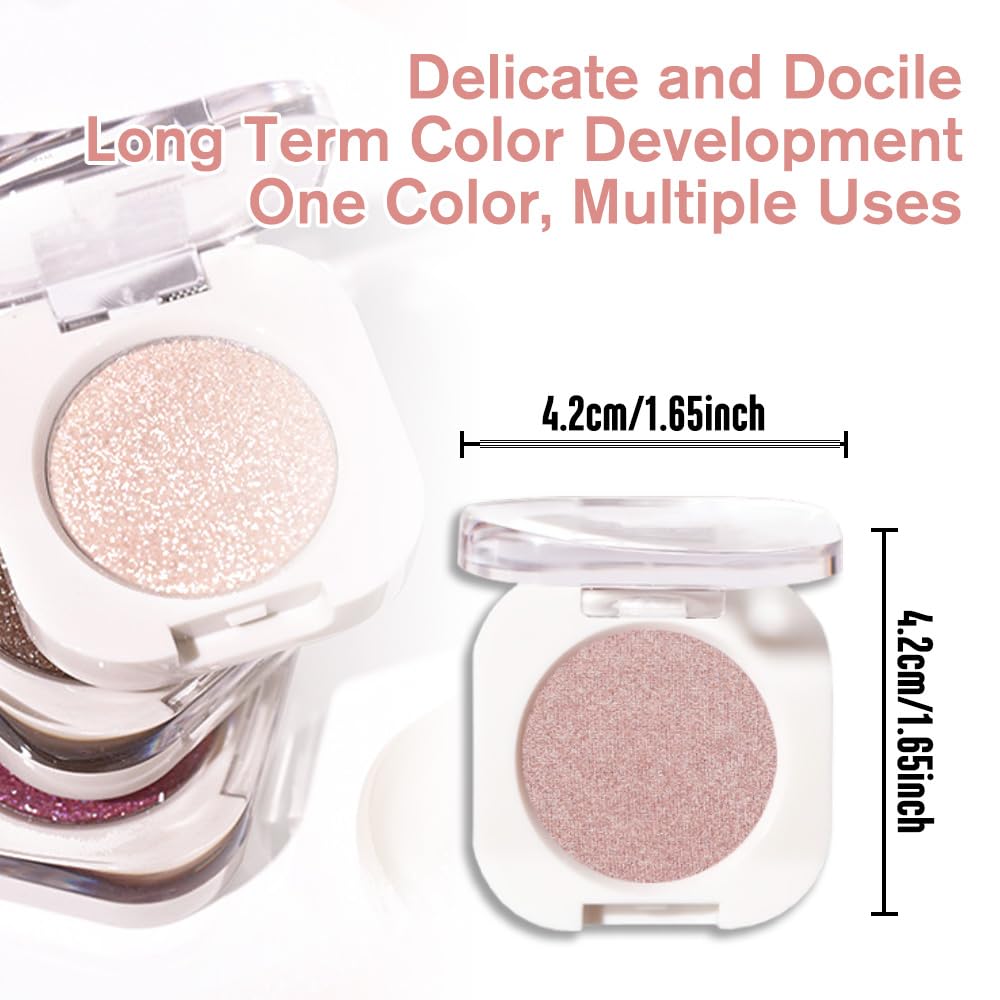 Single Glitter Shimmer Sparkle Eye shadow Palette Makeup, Champagne Shimmer Eyeshadow for Women, Pigmented Waterproof Sombras Para Ojos, Vegan, Talc, Paraben & Cruelty Free, 24-Velvo Beauty