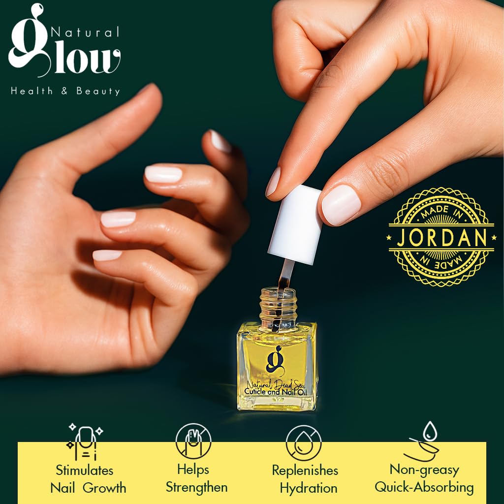 Dead Sea Cuticle & Nail Oil (5ML) | Strengthens, Moisturizes & Conditions with Sweet Almond, Olive, Jojoba, Castor, Argan Oils, Lemon Essential Oil, Vitamin E & Dead Sea Salt-Velvo Beauty