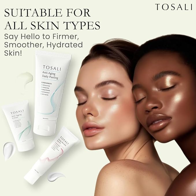 Anti Aging Skincare Set – Daily Peeling Mask (6.8 oz), Deep Wrinkle Serum (1.7 fl oz) & Face Cream (1.7 oz) – Hydrating, Brightening, Wrinkle Reduction & Skin Firming for All Skin Types-Velvo Beauty