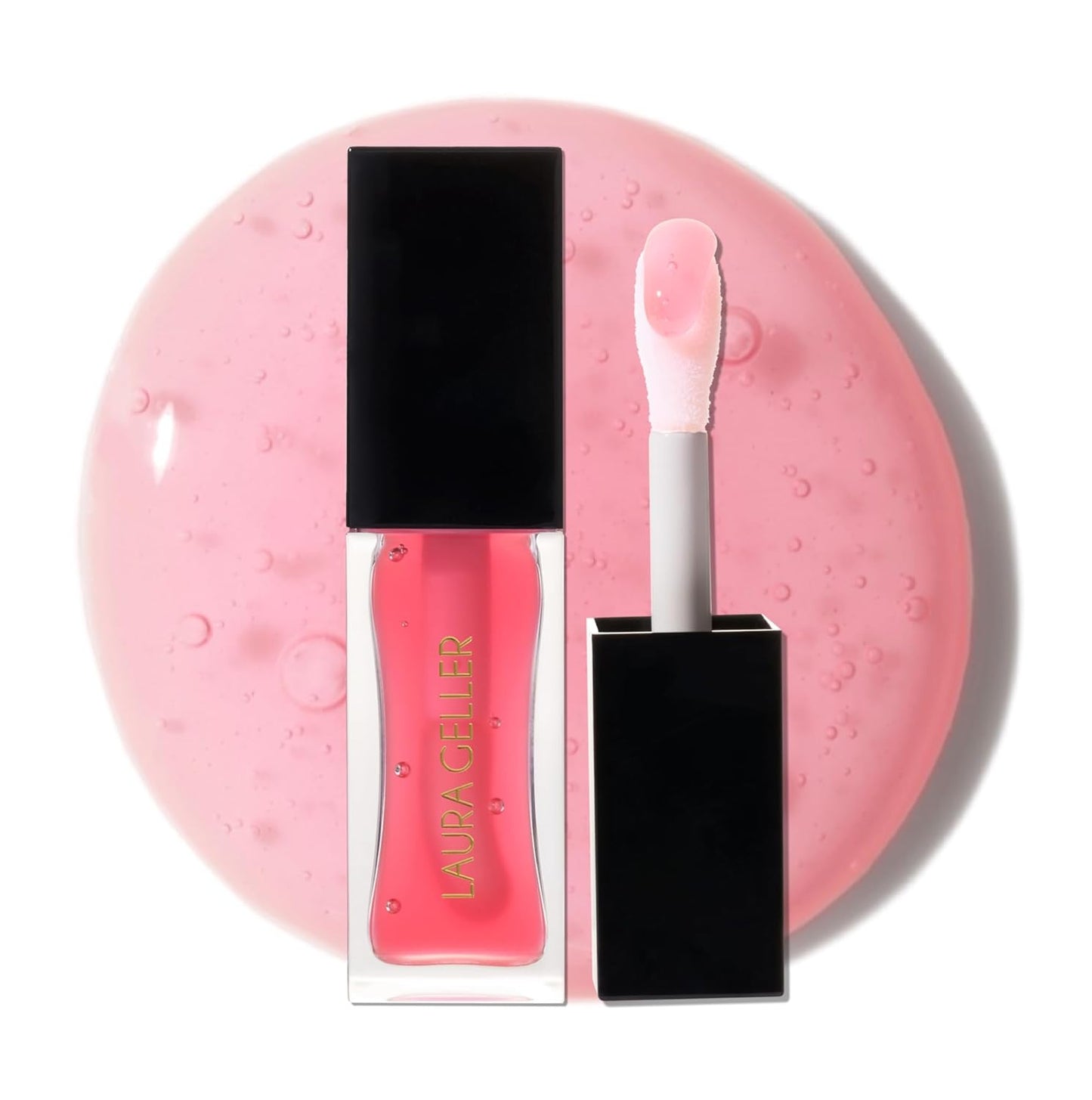 LAURA GELLER NEW YORK Fine Shine Glossy Lip Oil, Sweet Pink - Hydrating Squalane - Sheer Pink Lip Gloss-Velvo Beauty