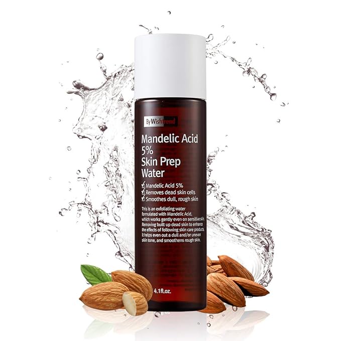 BY WISHTREND Mandelic Acid 5% Skin prep Water, Gentle Skin Renewal, Korean Exfoliator, Aha Bha Toner, for Sensitive Skin, Helping clogged pores, Glow up (4.1 Fl Oz (Pack of 1))-Velvo Beauty