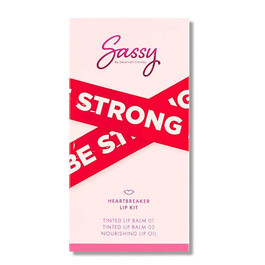 Sassy by Savannah Chrisley Breakup Collection Lip Kit - Contains 2 Balms and Oil to Enhance Your Pout - Nourishing Formulas for Everyday Wear - Luscious and Smoother Results - Heartbreaker - 3 pc-Velvo Beauty