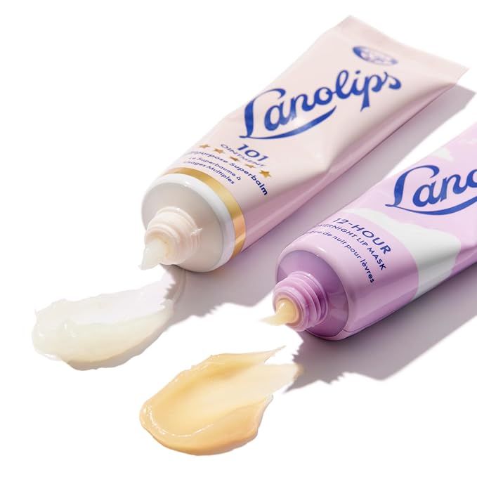 Lanolips 101 Lanolin Lip Balm & Overnight Lip Mask Duo - Heroes Kit for Complete Day to Night Care - Deeply Hydrating Moisturizer Set with Pure Lanolin Oil (2 Count)-Velvo Beauty