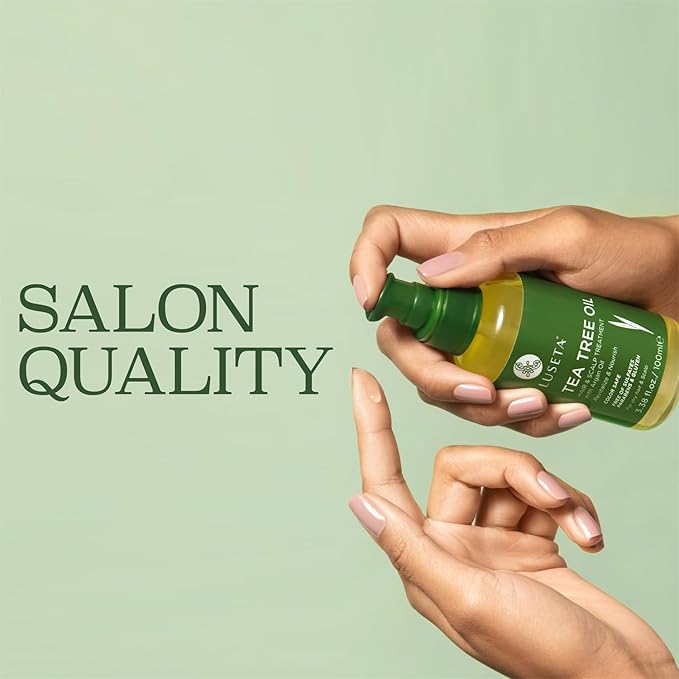 Luseta Tea Tree Oil for Hair, Hair Serum for For Damaged and Oily Hair, Revitalizing & Nourishing for Healthy Hair Color Safe Hair Oil 3.38 Fl oz-Velvo Beauty