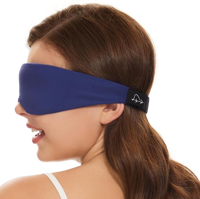 ALASKA BEAR Sleep Mask for Side Sleepers Patented Design, Cup-Shaped and Extra-Soft, 100 Blackout Eye Mask Shades Cover for Men and Women Home or Travel, Machine Washable, Colbot Blue-Velvo Beauty