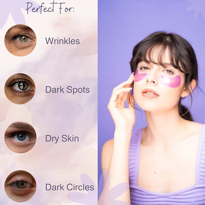 Under Eye Masks (20 Pairs) Collagen & Hyaluronic Acid - Reduce Wrinkles, Dark Circles, Puffy Eyes, Bags, Anti Aging Patches & Face Moisturizer Sensitive Skin Safe- Mothers Day-Velvo Beauty