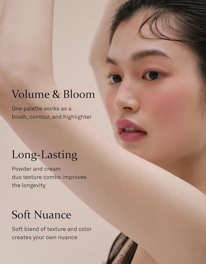 hince True Dimension Layering Cheek - Cream & Pressed Powder 2 Different Shades & Textures - Silky Seamless Long Lasting Blush Makeup - Muted Beige & Elegant Rose Beige (1, REFINEMENT, L004)-Velvo Beauty