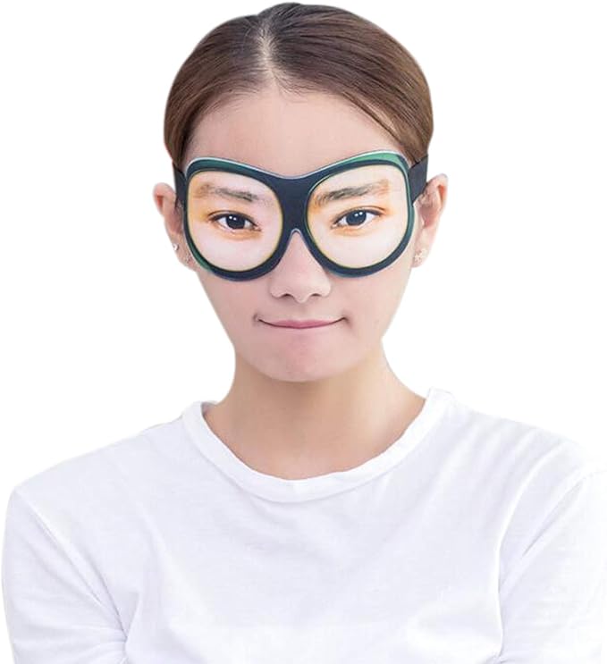 Honbay 3D Funny Eyeshade Soft Sleep Eye Mask with Adjustable Head Strap for Travel, Game, Party, Rest, Sleeping, etc (for Man) Black-Velvo Beauty