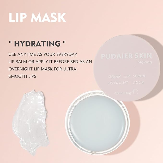 Pudaier 3Pcs Lip Care Kit with Coconut Lip Mask Caramel Lip Scrub Strawberry Lip Oil for Shiny and Nourishing Lips, Dry Lips Treatment, Moisturizing Lip Care For All Day Hydration-Velvo Beauty