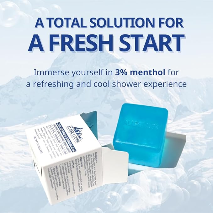 Cool Menthol Shower Bath Body Soap Bar Cleanser Refreshing Cooling Effect Rich Foam for Body (Pack of 3) | 3% Menthol | Body Wash, Shampoo for Men Women Bundle Value Set (Mint, Menthol)-Velvo Beauty