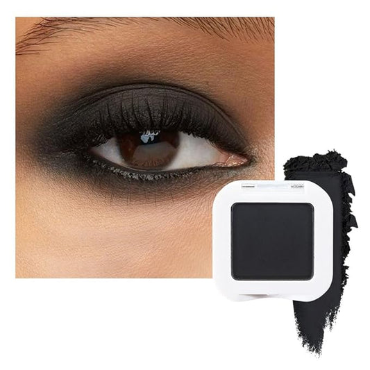 evpct Matte Black Single Eye Shadow Palette Makeup for Older Women, Black Cream Eye shadow Palette Single for Older Women Matte, High Pigment Waterproof Monochrome Mini Eyeshadow, sombra de ojos-Velvo Beauty