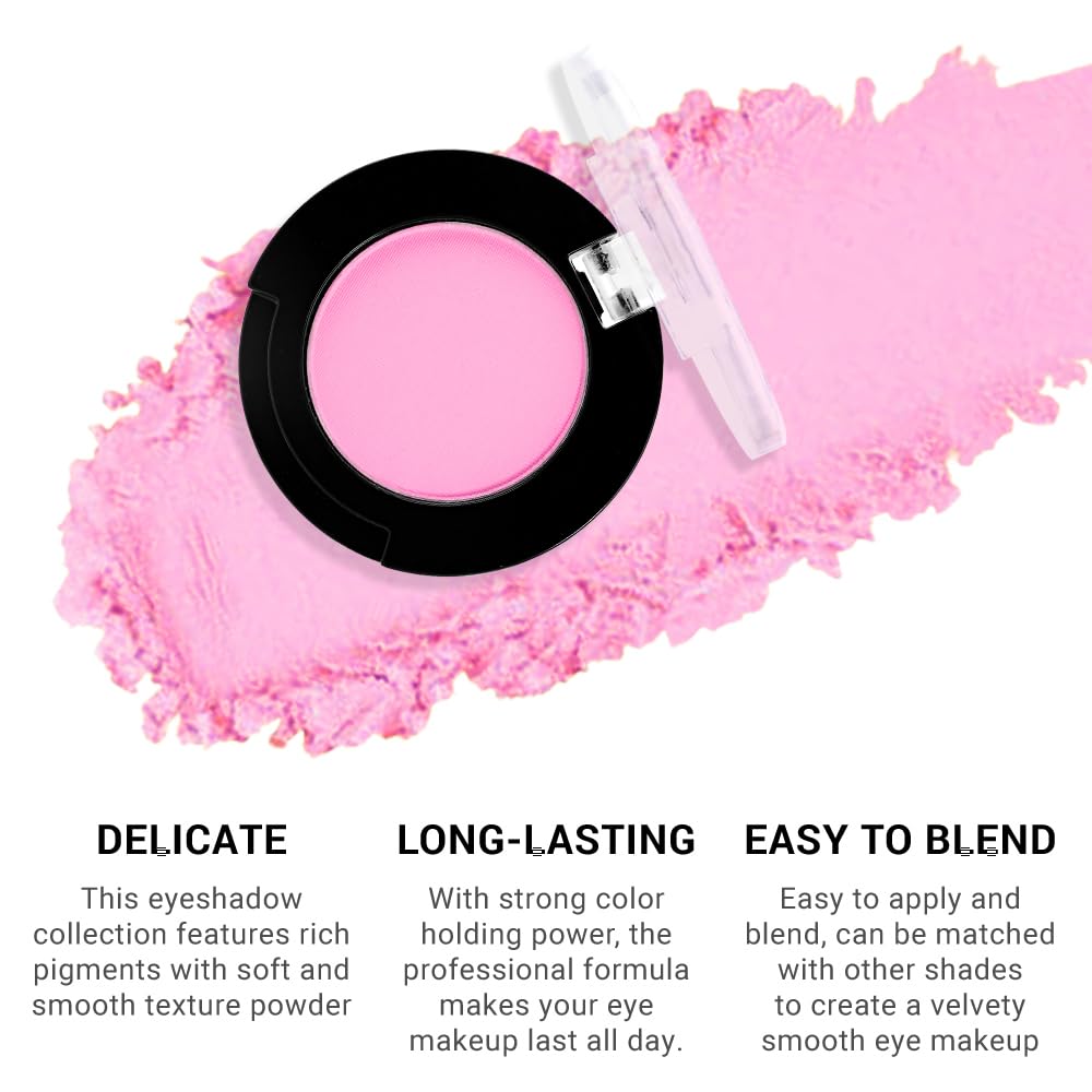 Monochrome Pressed Matte Eyeshadow Palette, Matte Pink Pressed Eyeshadow Waterproof Neutral Powder For Old Women, Mini Eyeshadow, Sombras Para Ojos, Talc, Paraben & Cruelty Free-Velvo Beauty