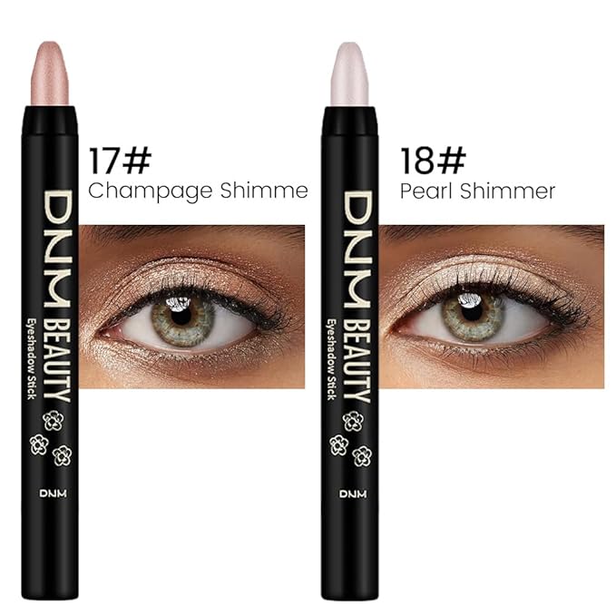 Kaely 2Pcs Cream Eyeshadow Sticks Set for Eyes Waterproof,Champagne Shimmer & Pearl Shimmer Matte Eye shadow Stick Pencil Pen Bulk sombras en crema para ojos 17+18-Velvo Beauty