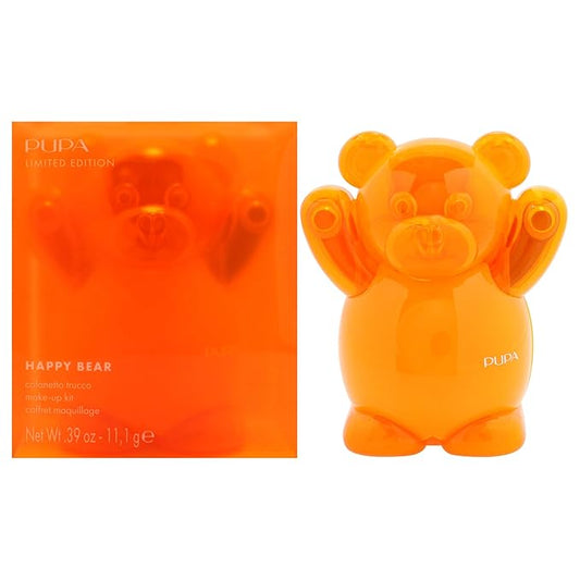 Pupa Milano Happy Bear Makeup Kit, 004 Orange, 0.39 oz - Makeup Gift Set - Makeup Palette - Blush - Eyeshadow - Highlighter - Lip Gloss - Face Makeup-Velvo Beauty