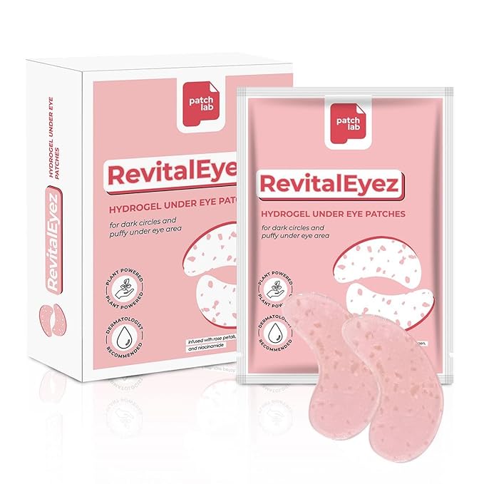 RevitalEyez Brightening Hydrogel Under Eye Patch with Niacinamide, Collagen & Rose Petals for Puffy Eyes, Wrinkles, Dark Circles (10 pairs)-Velvo Beauty