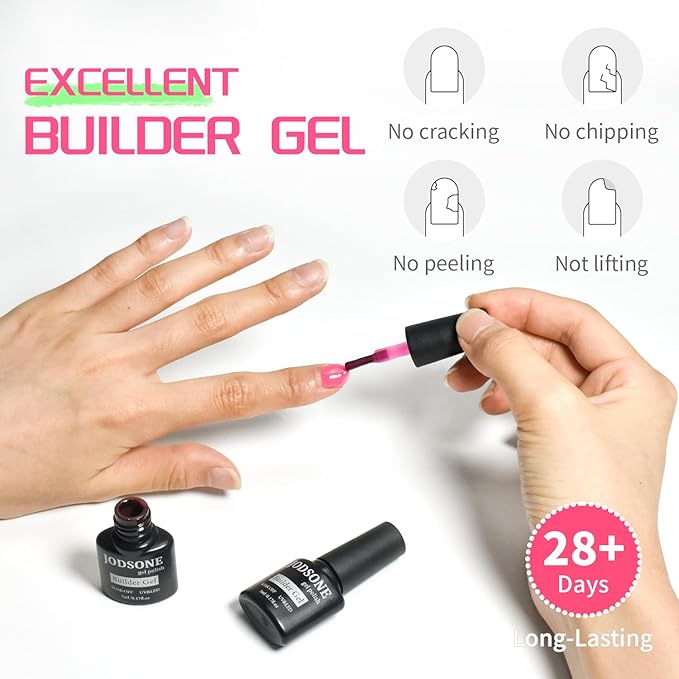 JODSONE Builder Color Gel Top Coat Base Coat Extension Gel 24 PCS Kit Long Lasting High Gloss Gift For Women-Velvo Beauty
