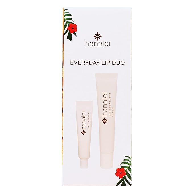 Hanalei Lip Treatment Duo – Hydrating Lip Balm & Repair for Dry, Chapped Lips with Kukui Oil, Shea Butter, Agave & Grapeseed Oil – Clear Lip Moisturizer & Conditioner, Full & Mini Travel-Size-Velvo Beauty